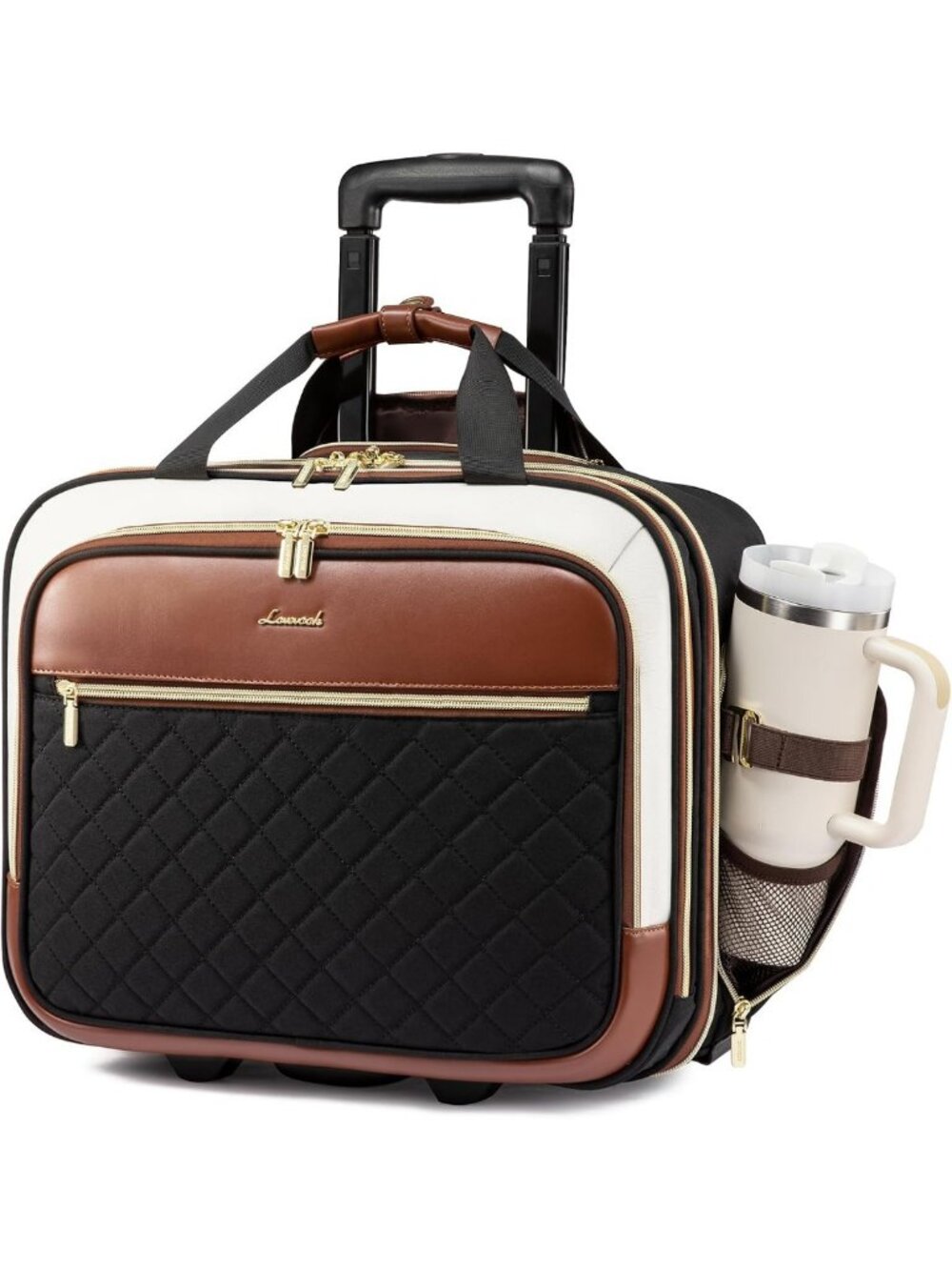 Stylish Rolling Laptop Bag for Women - Underseat Carry-On with Wheels